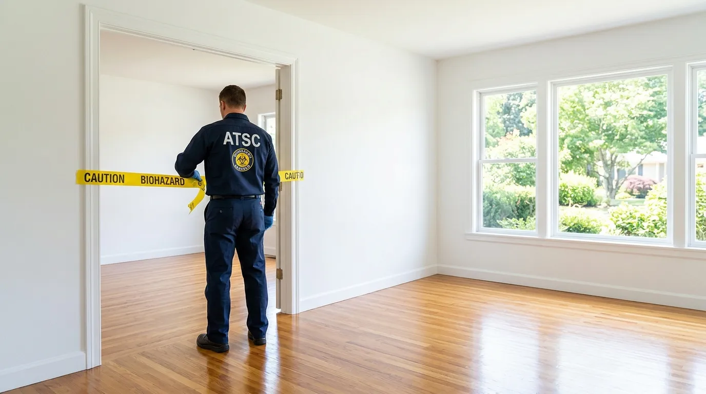 Certified biohazard cleanup crew performing Crime Scene Cleanup in Plymouth